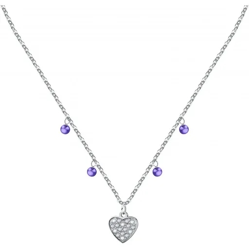 La Petite Story Colier elegant din oțel cu pandantive Love LPS10ASD16