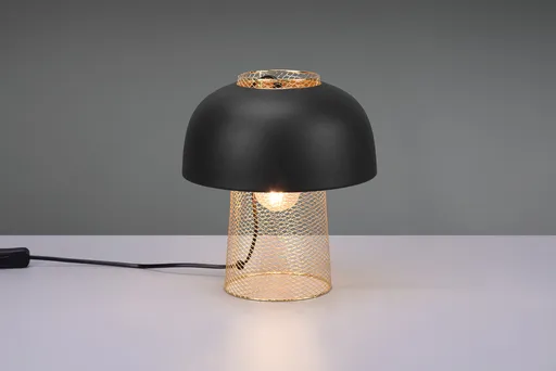Lampa de masa Punch, RL, 25x28 cm, 25W, 1x E27, metal, negru mat
