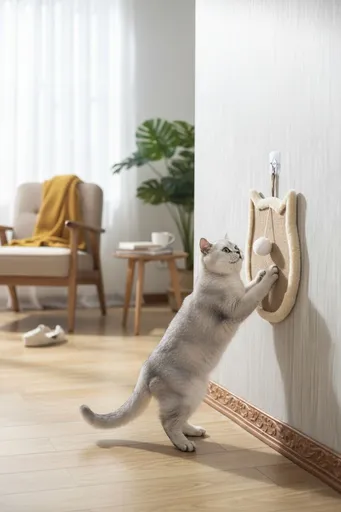 Jucărie pentru pisici din material textil, Paws & Whiskers, Kedi, 100% WELSOFT FABRIC, Crem