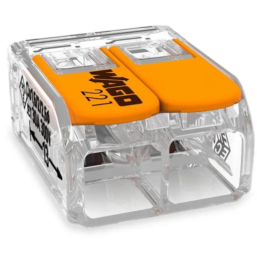 Set 10 cleme cu maneta 2 poli x 0.5 - 6mm2, 450V/4 kV/2, 41A Wago 221-612