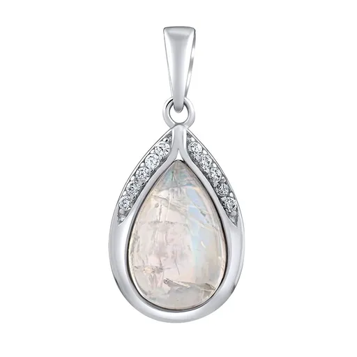 Silvego Pandantiv din argint cu piatră de Lună autentică JST13327PMS