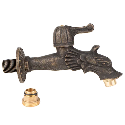 Robinet decorativ 1/2", dublu serviciu din alama neagra antichizata cu maneta si finisajj Dragon