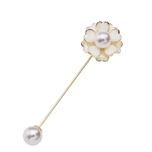 Troli Broșă placată cu aur cu perle Gold