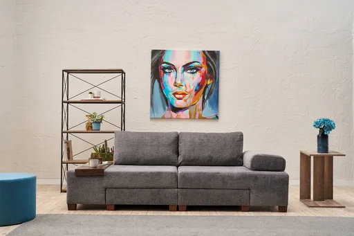 Canapea extensibila 3 locuri, Atelier del Sofa, 825BLC4307, Gri