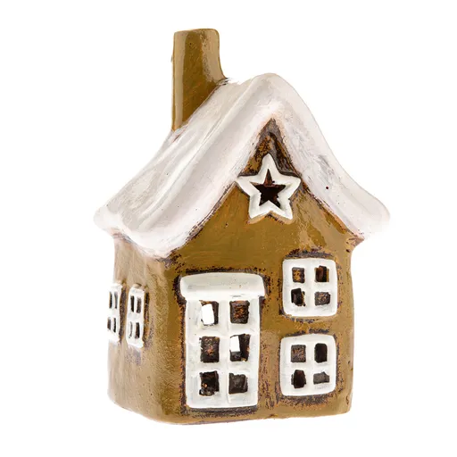 Sfeșnic ceramic pentru lumânări Căsuță, 14 cm, 14 cm