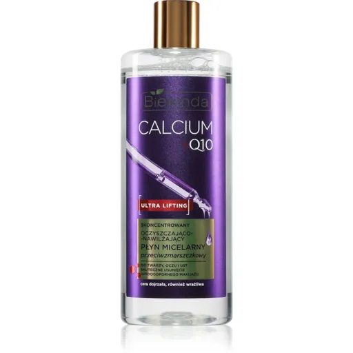Bielenda Calcium + Q10 Concentrated cleansing and moisturizing micellar fluid emulsie micelara pentru curatare cu efect antirid 500 ml