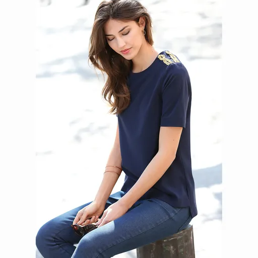 Bluza cu impletituri contrastante