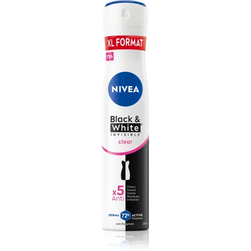 NIVEA Black & White Invisible Clear spray anti-perspirant pentru femei 200 ml