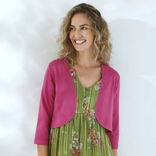 Bolero de culoare solidă cu mâneci 3/4