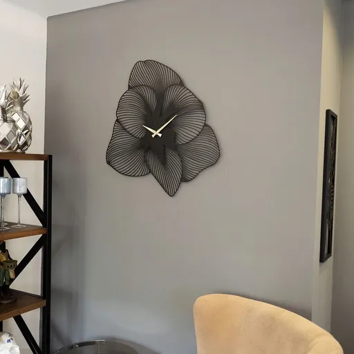 Ceas de perete, Azalea Metal Wall Clock, Dimensiune: 49 x 49 cm, Negru