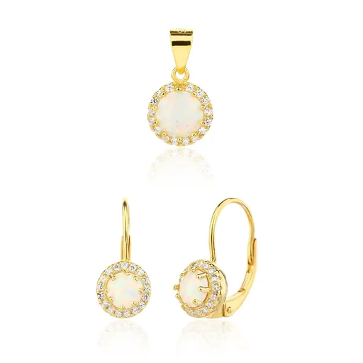 JVD Set elegant de bijuterii placate cu aur SVLS0121SJ6GO00 (pandantiv, cercei)