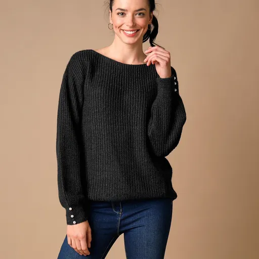 Pulover cu guler tip barcă