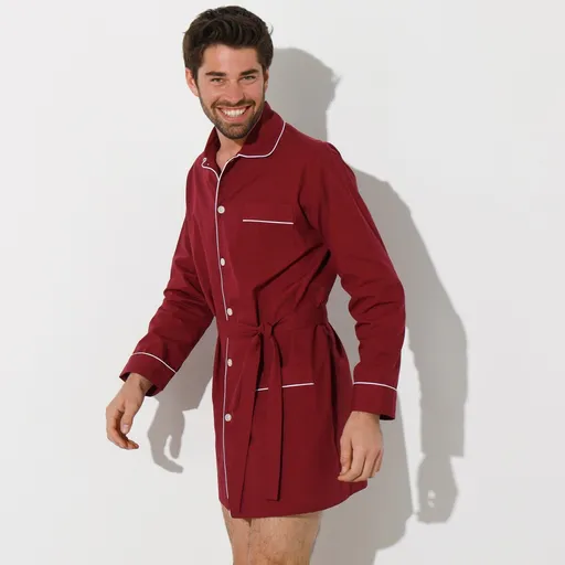 Cămașă de pijama bărbătească din poplin cu nasturi