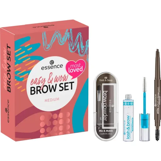 essence easy & WOW set cadou pentru sprâncene culoare Medium