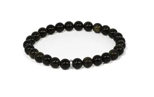 Agato Brățară cu mărgele de obsidian MINK142/20