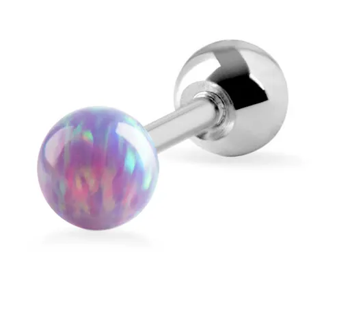 Troli Cercel piercing cu opal sintetic mov