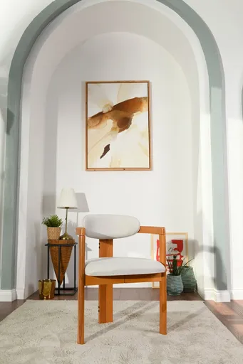 Set scaune 2 piese, Hanah Home, Cheri, Crem / Stejar