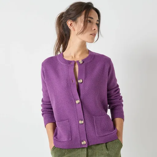 Pulover cu nasturi, cu model perlat