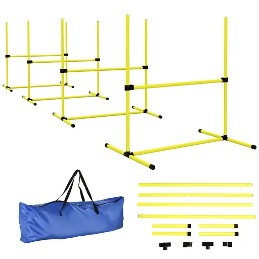 PawHut Sport de agilitate pentru câini set de 4 obstacole profesionale cu sistem de fixare la sol sac de transport inclus | Aosom Romania