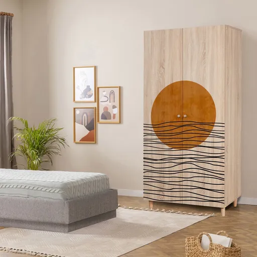 Dulap pentru haine, Hanah Home, Lidya 2 -974, 90x192x52 cm, Sonomo