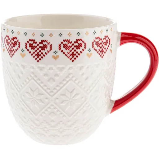 Cană de porțelan Inimă tricotată 630 ml