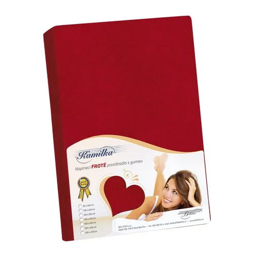 Cearceaf frotir Kamilka, roșu,, 120 x 200 cm