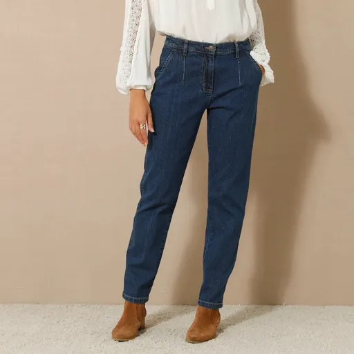 Blugi mom cu talie înaltă