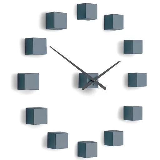 Ceas de design Future Time FT3000GY Cubic grey, autoadeziv, diam. 50 cm, gri