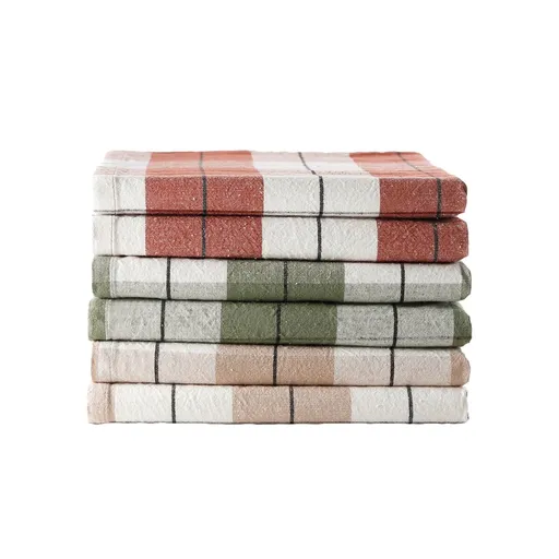 Set de prosoape de bucătărie în carouri, bumbac/in