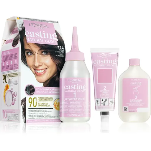 L’Oréal Paris Casting Creme Natural Gloss vopsea de păr semipermanentă culoare 323 Brown Chocolate 1 buc