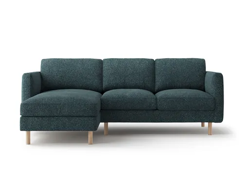 Coltar stanga 3 locuri, Eden, Micadoni Home, 223x150x90 cm, tesatura structurata, verde albastrui melanj