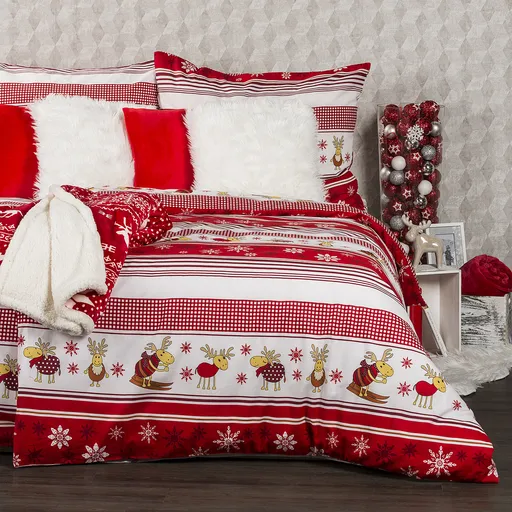 Lenjerie pat Crăciun 4Home din flanel Reni, 220 x 200 cm, 2 buc. 70 x 90 cm