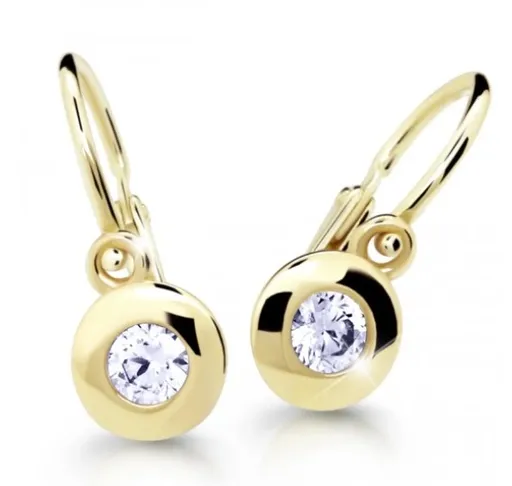 Cutie Diamonds Cercei decenți pentru copii din aur galben cu diamante C2589-10-10-X-1-D