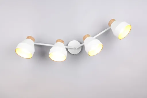 Plafoniera Valentin, RL, 71.5x15x22 cm, 10W, 4x E14, metal, alb mat/natur