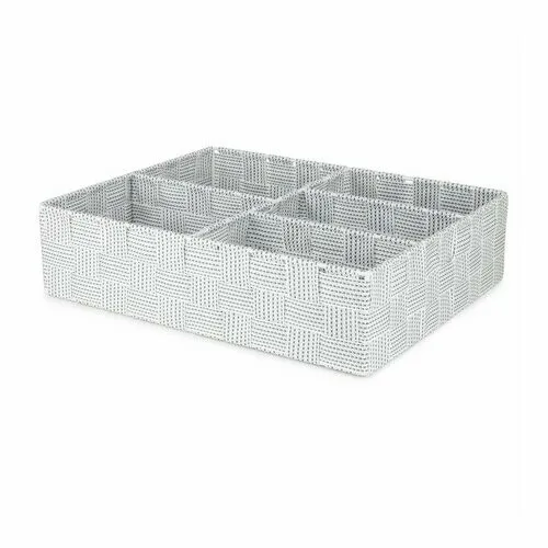 Organizator pentru haine și accesorii Compactor Toronto, 5 compartimente, alb-gri, gri