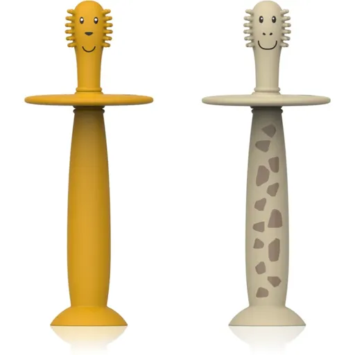 Matchstick Monkey Animal Collection periuțe de dinți pentru copii Lion/ Giraffe 2 buc
