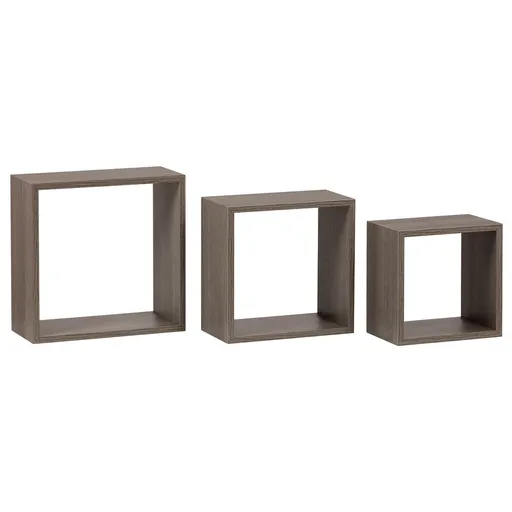 Set etajere de perete P-008, stejar sonoma închis, set 3 buc., maro închis