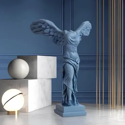 Decoratiune, CY0333, 38x27x19 cm, Poliester, Albastru indigo