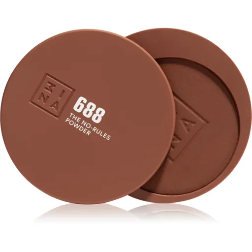 3INA The No-Rules Powder machiaj multifuncțional pentru ochi, buze și față culoare 688 - Deep cocoa, matte bronzer 8 g