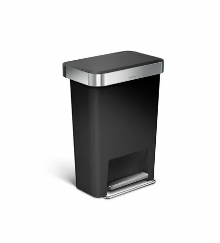 Simplehuman Coș de gunoi cu pedală 45 l, negru, negru