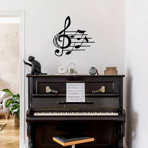 Decoratiune de perete, Fast Music, Dimensiune: 66 x 70 cm, Negru