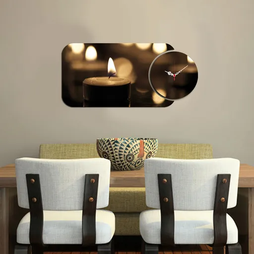 Ceas de perete, YMS-38, Dimensiune: 68 x 32 cm, Multicolor