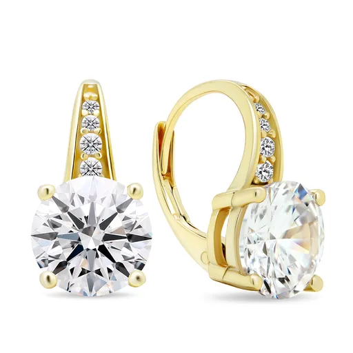 Brilio Silver Cercei fermecători placați cu aur cu zirconii transparente EA465Y