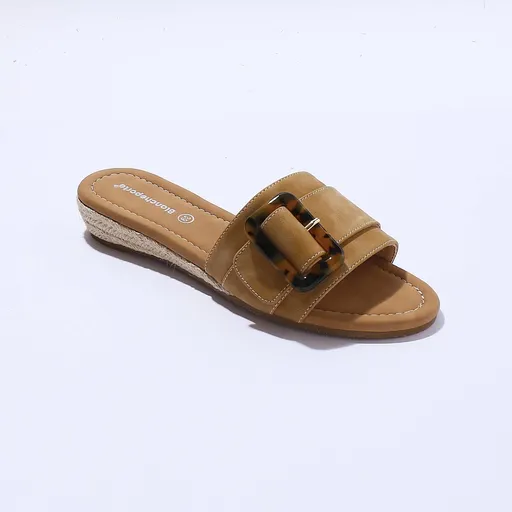 Papuci de casă cu cataramă decorativă