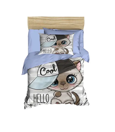 Lenjerie de pat pentru copii, L'essentiel Maison, PH172, Liliac / Albastru / Maro