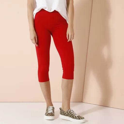 Pantaloni 3/4 de culoare solidă