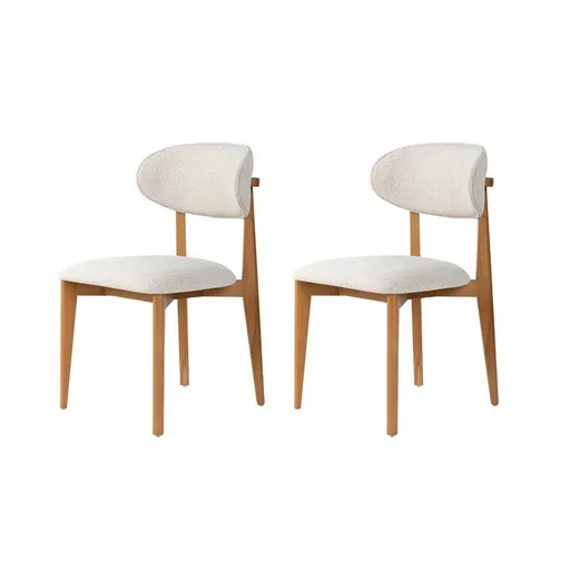 Set de scaune de sufragerie Lionte White and DarkOak, 2 buc., alb