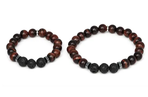 Agato Brățară minerală pentru tată și fiu MINK144/SET (onix, apatit, hematit)