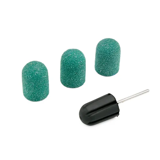 Set Suport si Smirghel Rezerva Freza Electrica Unghii 16 x 25 mm , Granulatie, 80, 3 buc - Verde