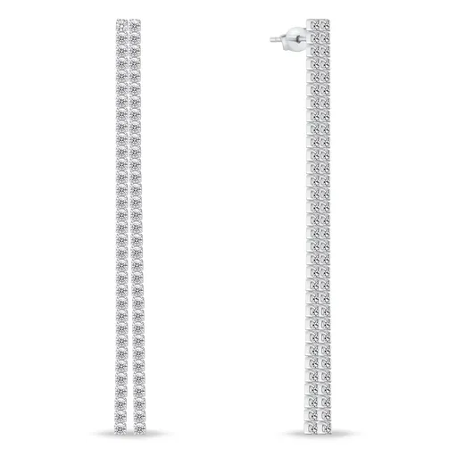 Brilio Silver Cercei lungi din argint cu zirconi EA948W